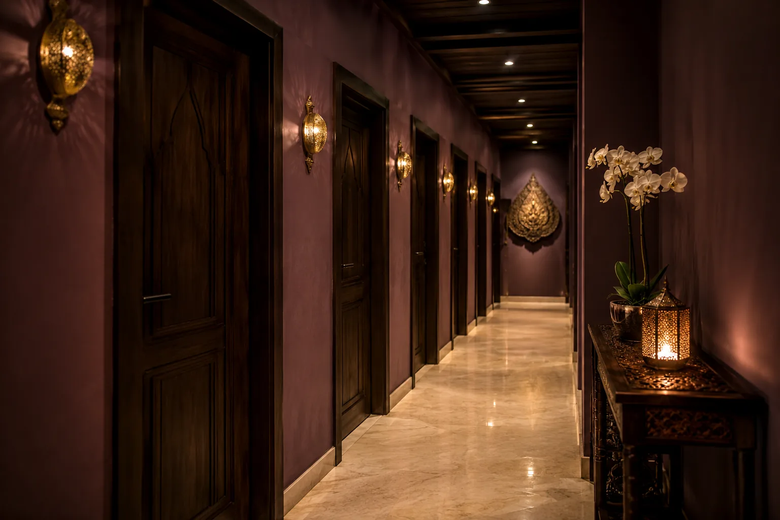 Masaj odalarının koridoru — Lila Spa, Şirinevler misafirlerine hizmet veren salon